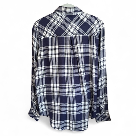 Rails - Women's Hunter Button Down Shirt Navy/Ivory Plaid  - Medium - Picture 4 of 11